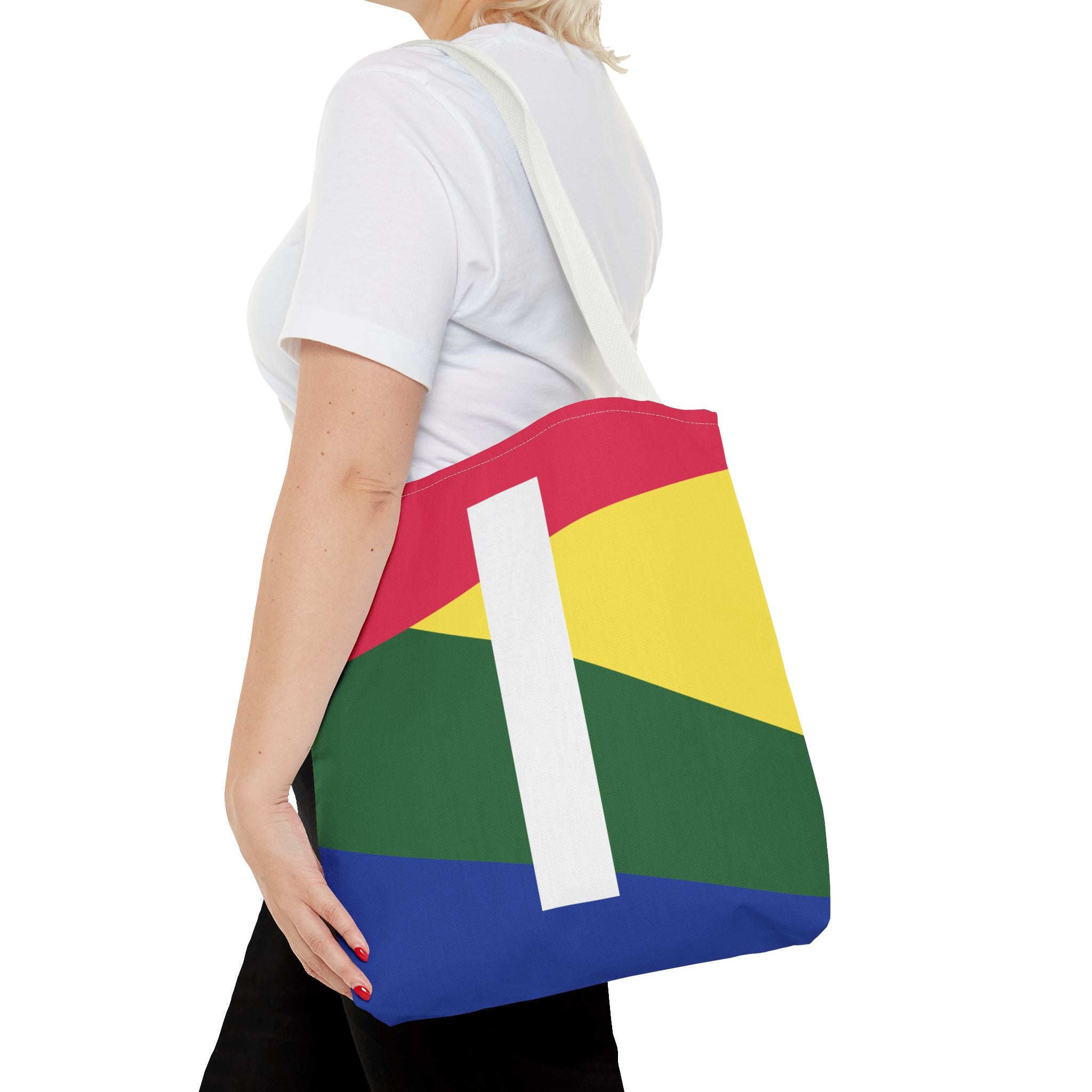 Monogram 'I' Colorblock Tote Bag — Personalized Initial I Shoulder Tote