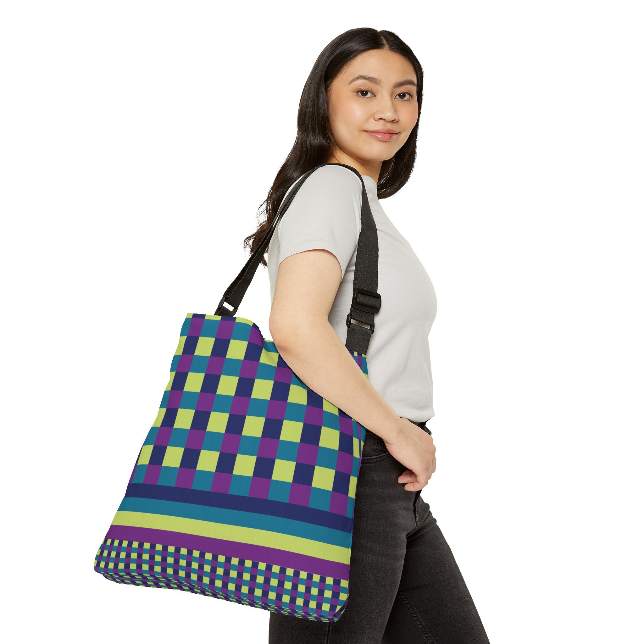 Colorblock Geometric Tote Bag