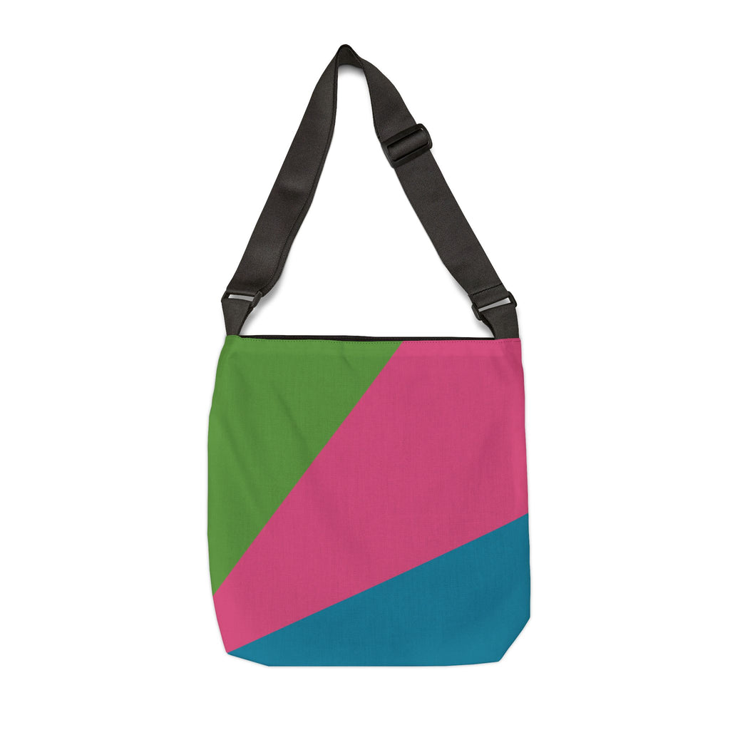 Colorblock Geometric Tote Bag — Adjustable Strap, Bright Abstract Pattern