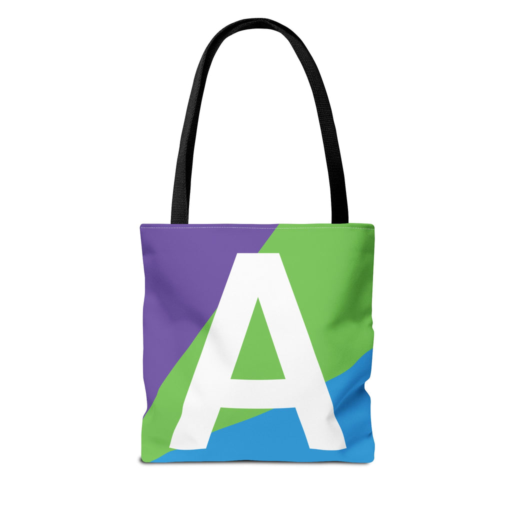 Monogram 'A' Colorblock Tote Bag — Personalized Initial A Shoulder Tote