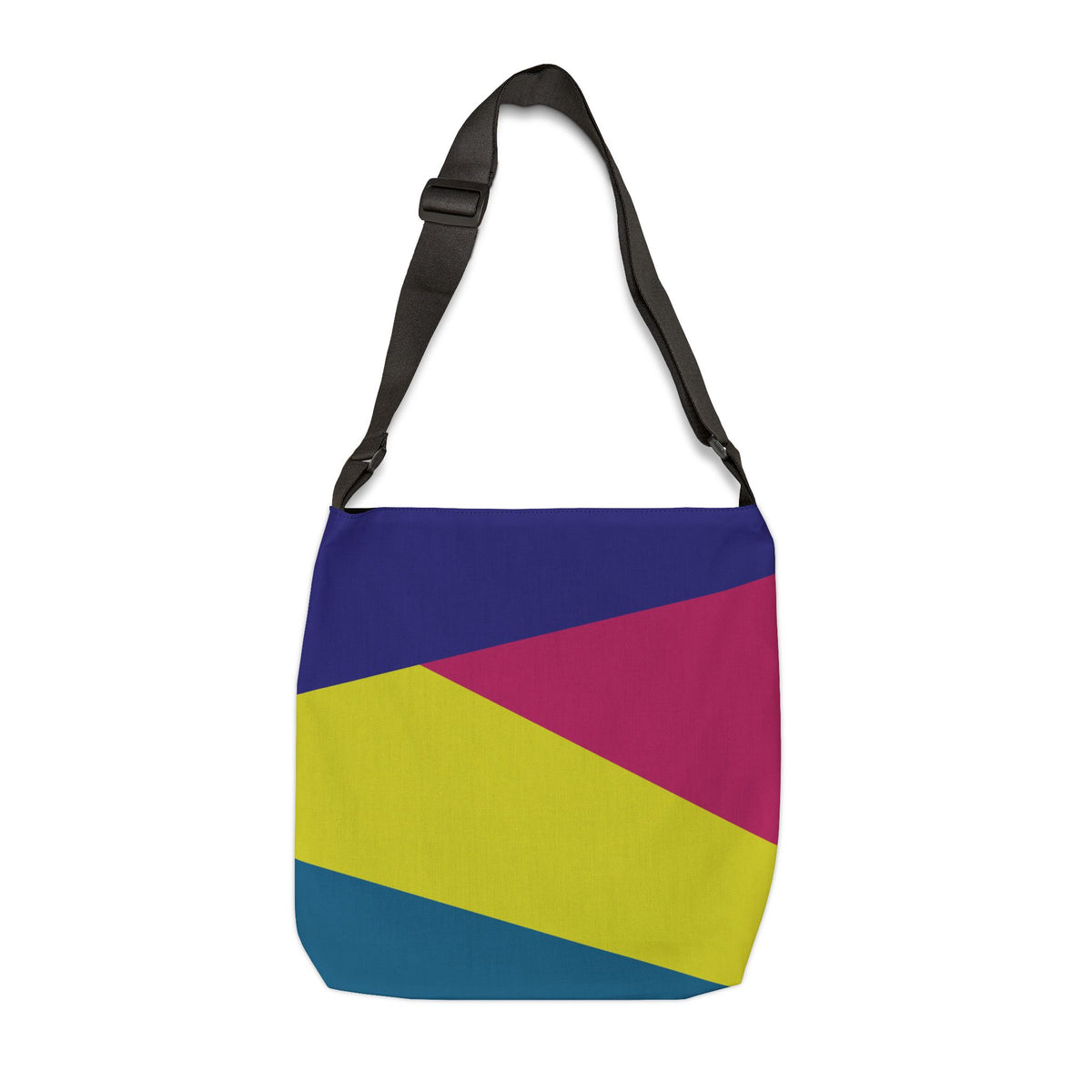 Colorblock Geometric Tote Bag — Adjustable Strap, Bright Abstract Pattern