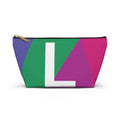 Initials Colorblock Accessory Pouch — Monogram L T-Bottom Cosmetic Bag