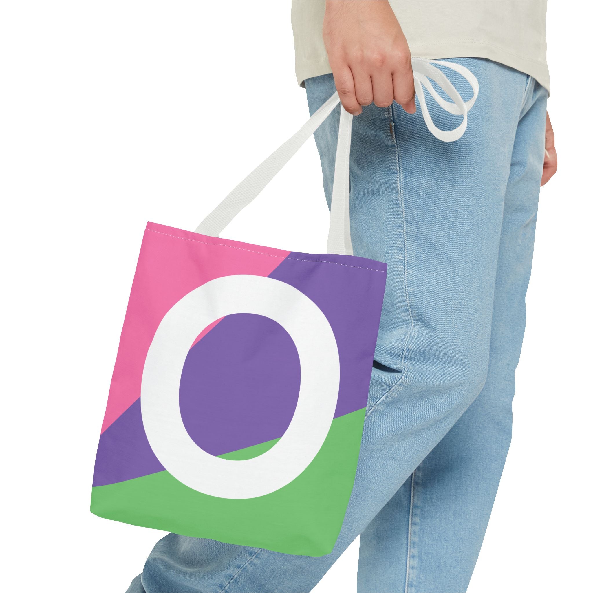 Monogram 'O' Colorblock Tote Bag — Personalized Initial O Shoulder Tote