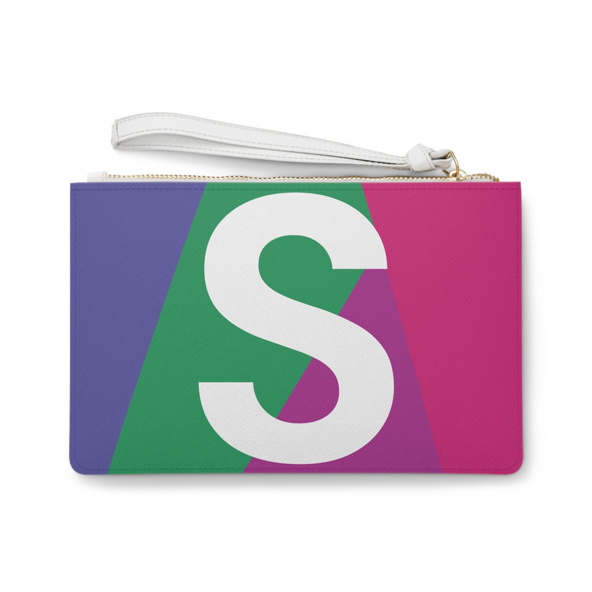 Monogram 'S' Colorblock Clutch Bag — Bold Geometric Wristlet for Everyday & Gifts