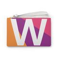 Monogram 'W' Colorblock Clutch Bag — Bold Geometric Wristlet for Everyday & Gifts