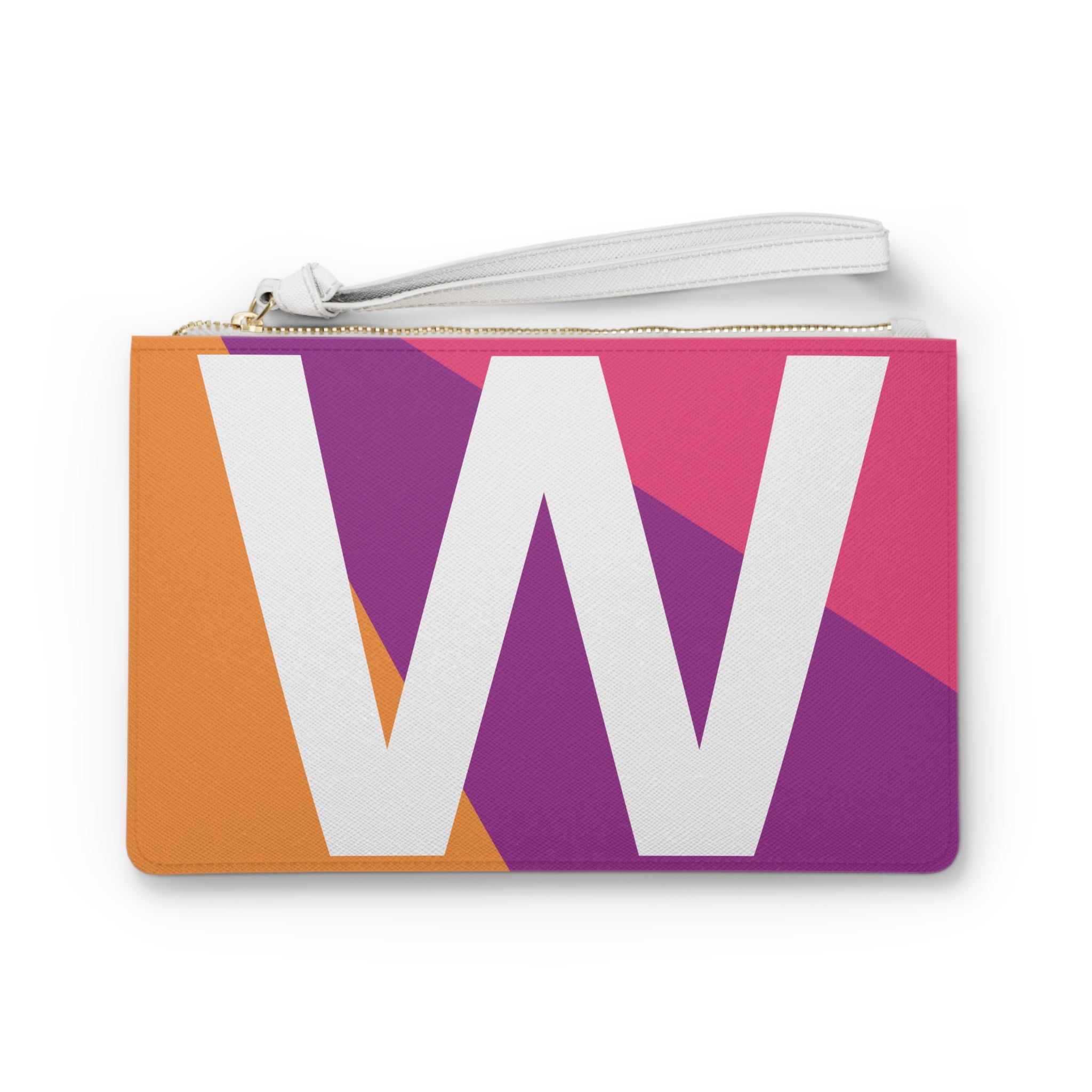 Monogram 'W' Colorblock Clutch Bag — Bold Geometric Wristlet for Everyday & Gifts