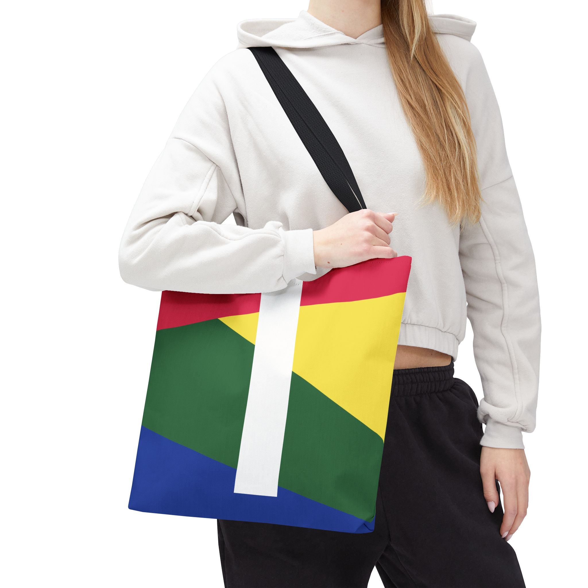 Monogram 'I' Colorblock Tote Bag — Personalized Initial I Shoulder Tote