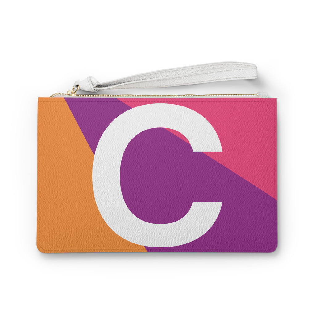 Monogram 'C' Colorblock Clutch Bag — Bold Geometric Wristlet for Everyday & Gifts