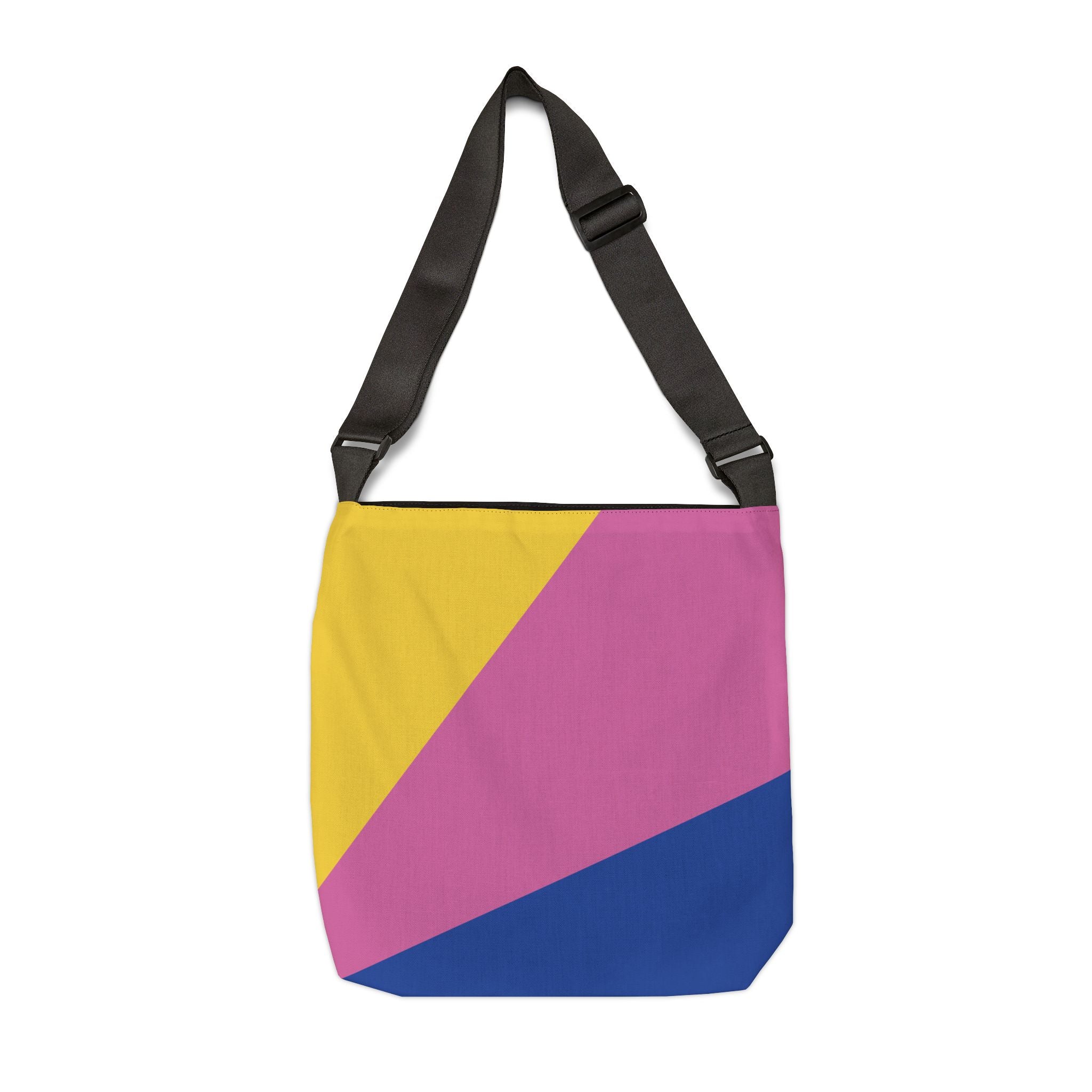 Colorblock Geometric Tote Bag — Adjustable Strap, Bright Abstract Pattern