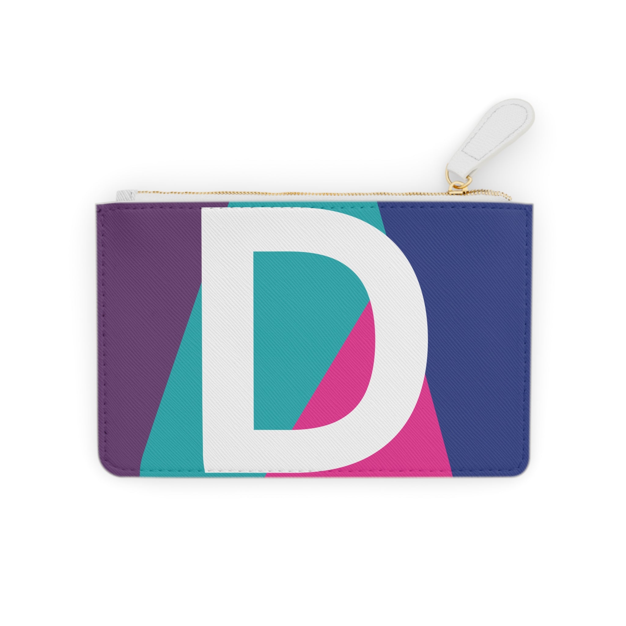 Initial D Mini Clutch — Colorblock Monogram Wristlet Wallet