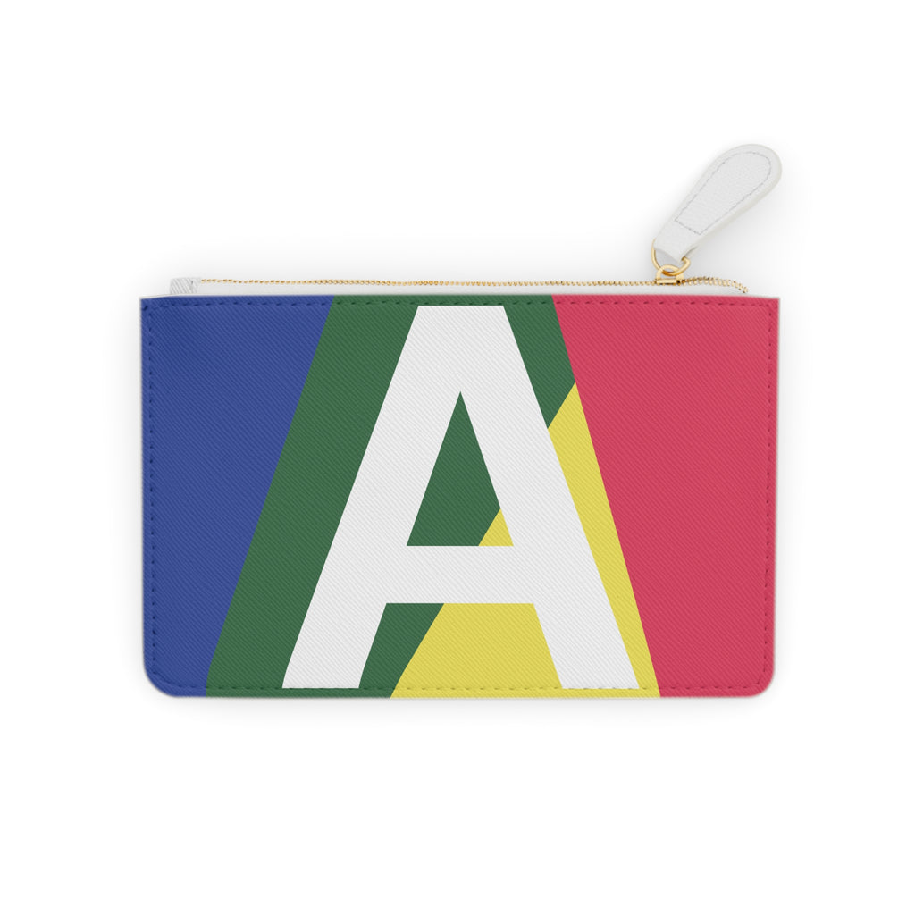 Initial A Mini Clutch — Colorblock Monogram Wristlet Wallet
