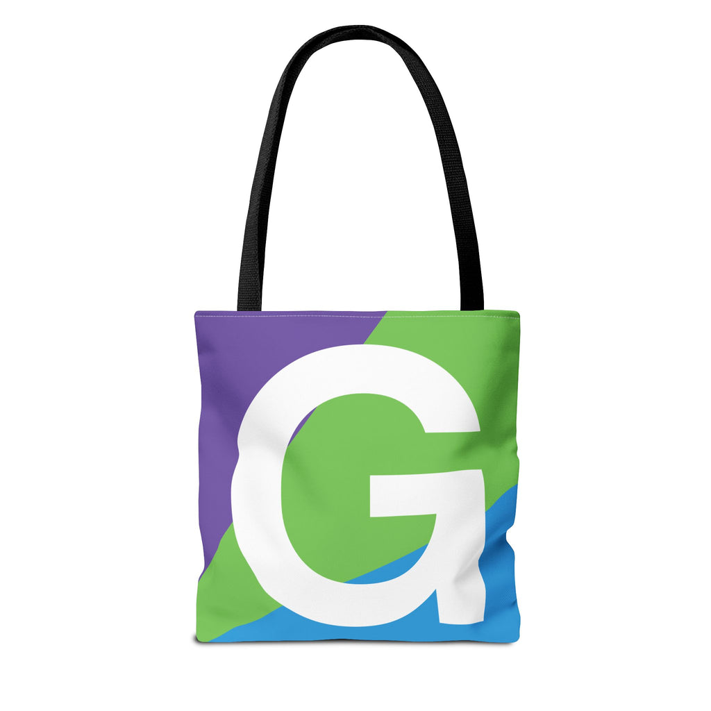 Monogram 'G' Colorblock Tote Bag — Personalized Initial G Shoulder Tote
