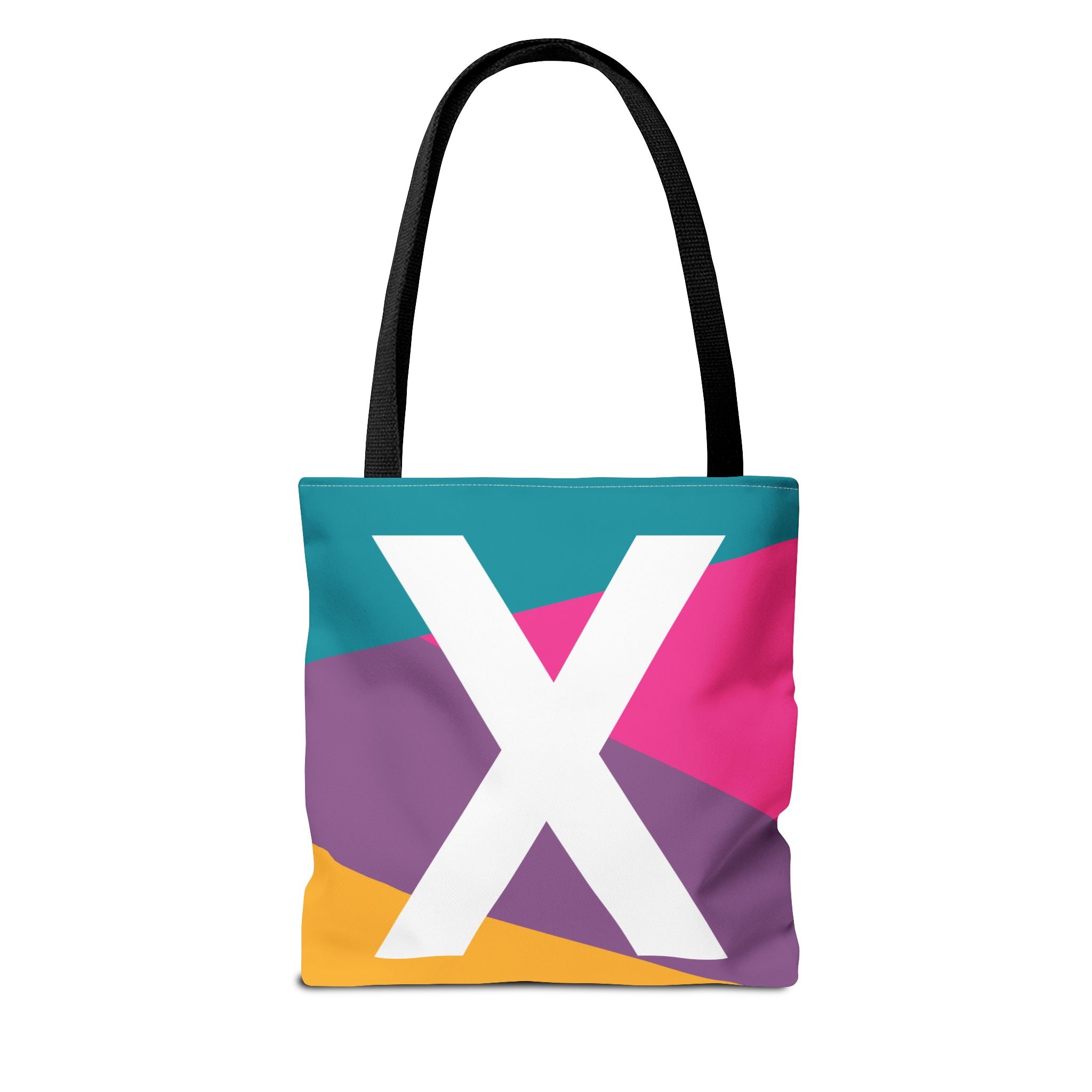 Monogram 'X' Colorblock Tote Bag — Personalized Initial X Shoulder Tote