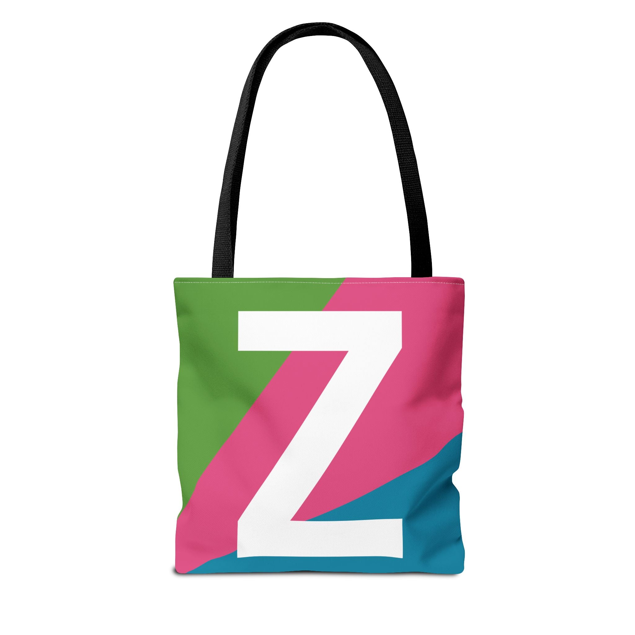Monogram 'Z' Colorblock Tote Bag — Personalized Initial Z Shoulder Tote