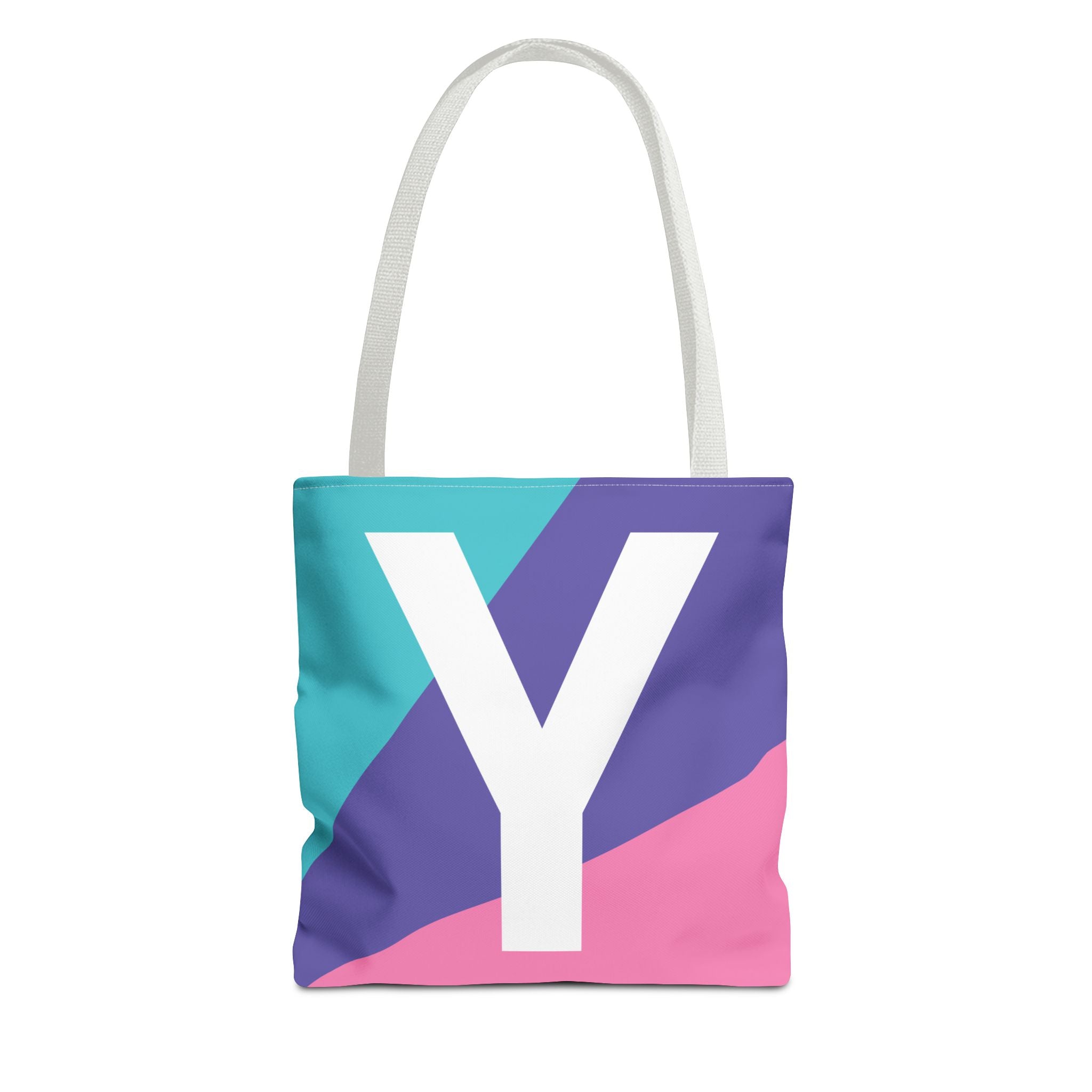 Monogram 'Y' Colorblock Tote Bag — Personalized Initial Y Shoulder Tote