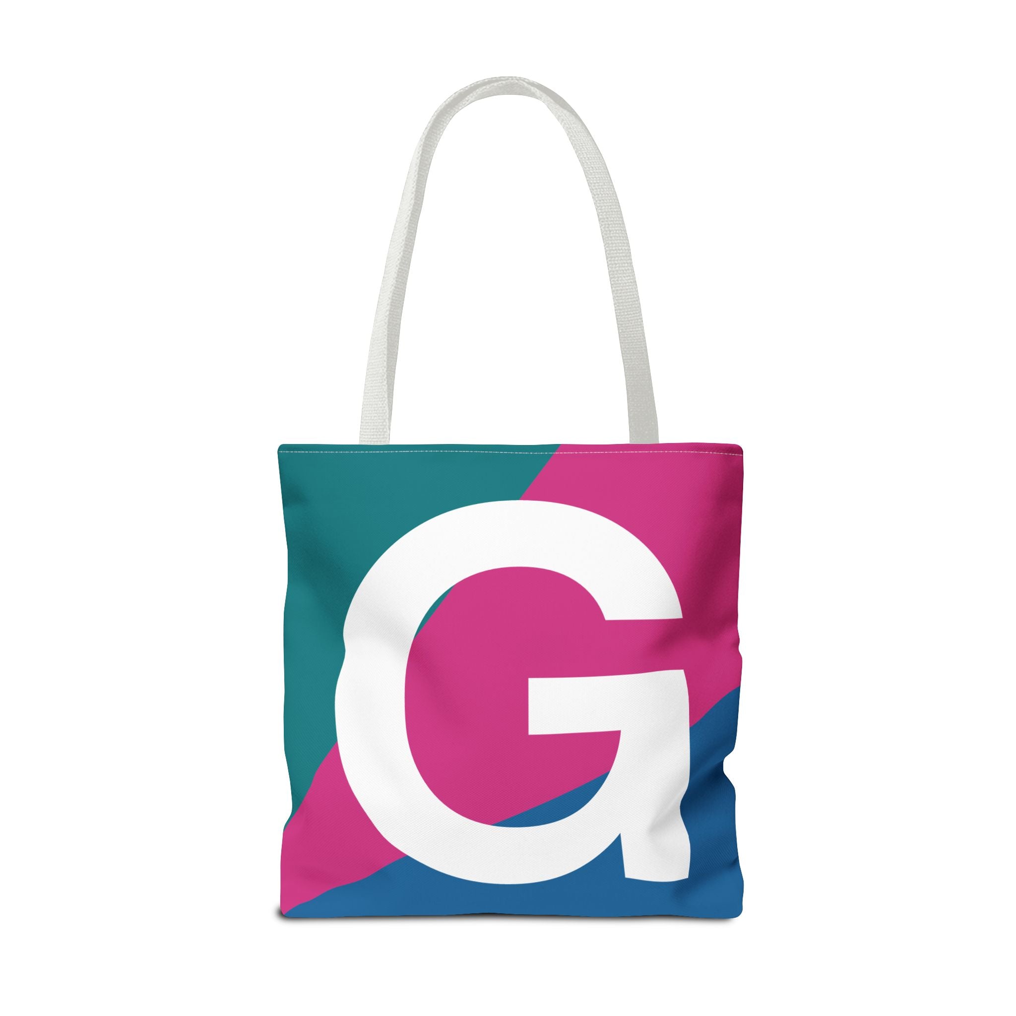 Monogram 'G' Colorblock Tote Bag — Personalized Initial G Shoulder Tote