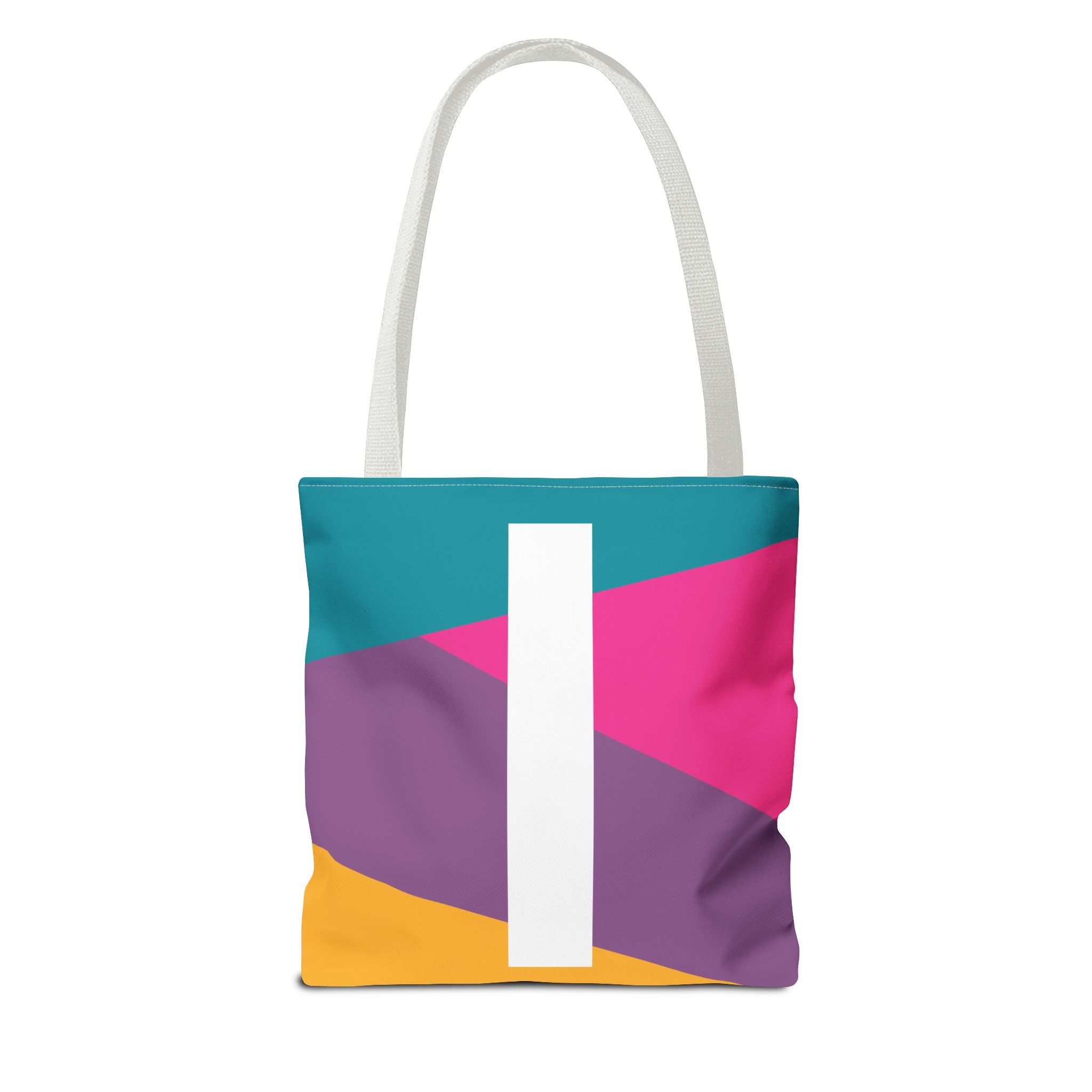 Monogram 'I' Colorblock Tote Bag — Personalized Initial I Shoulder Tote
