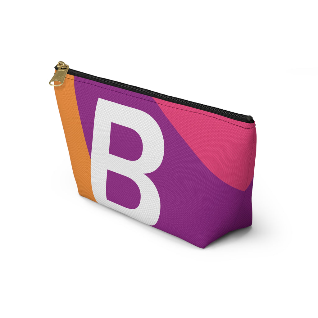 Initials Colorblock Accessory Pouch — Monogram B T-Bottom Cosmetic Bag