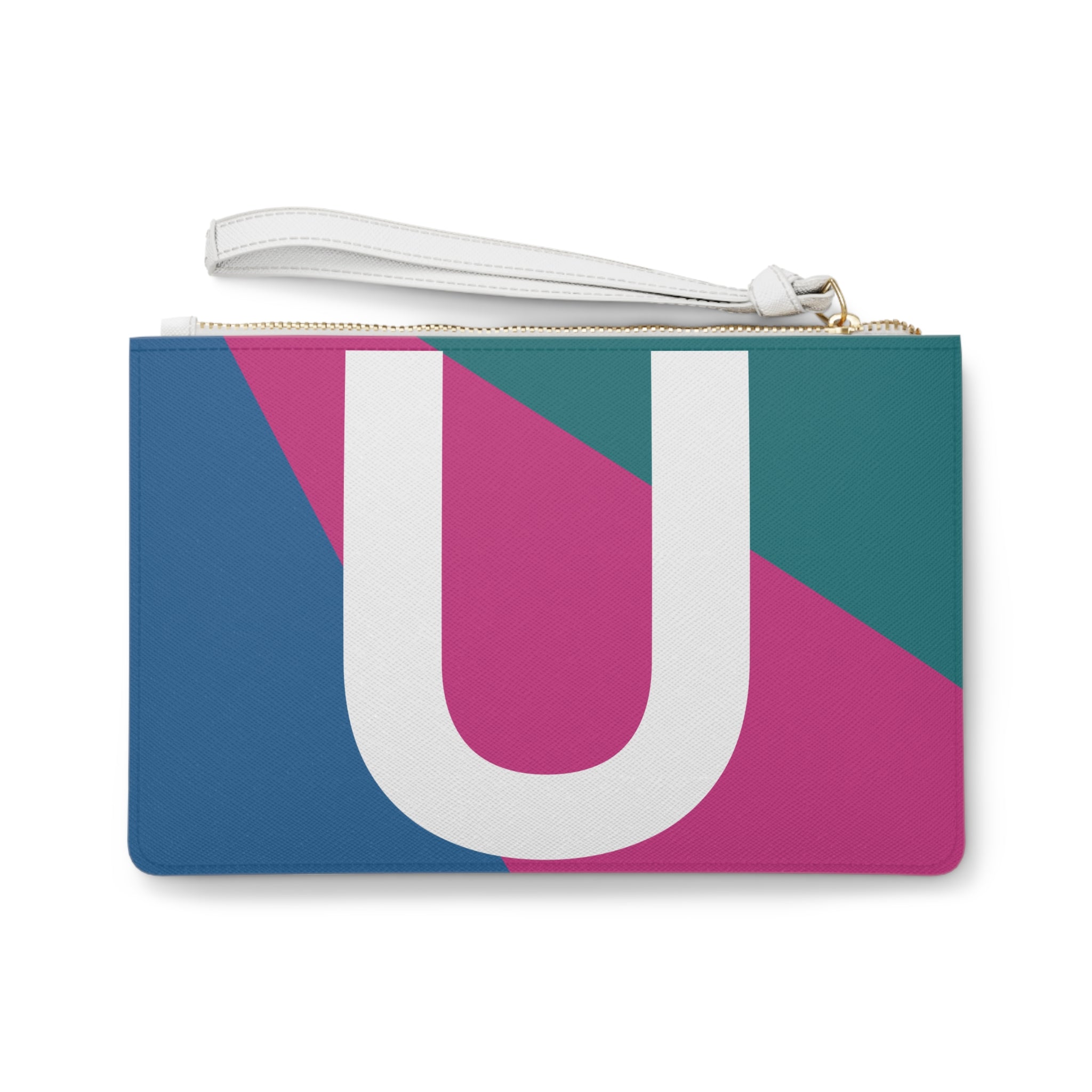Monogram 'U' Colorblock Clutch Bag — Bold Geometric Wristlet for Everyday & Gifts