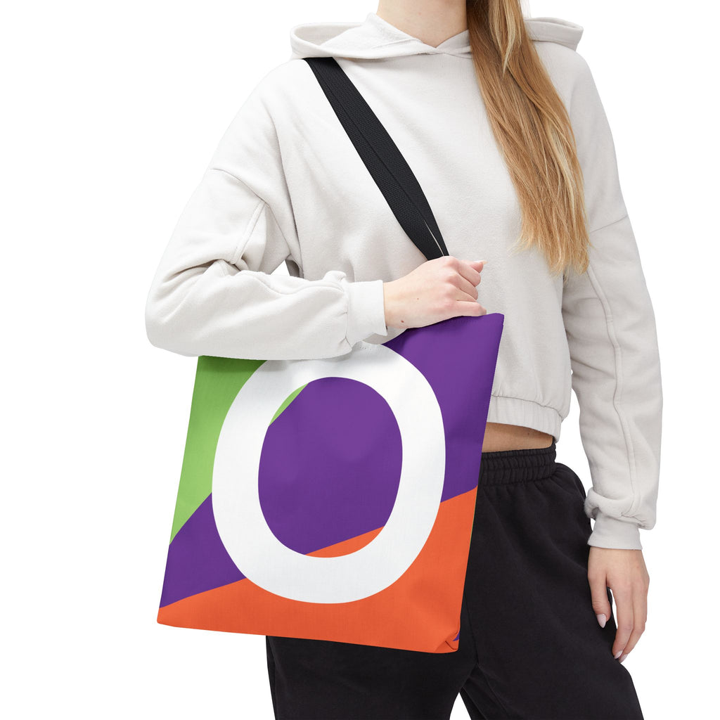 Monogram 'O' Colorblock Tote Bag — Personalized Initial O Shoulder Tote