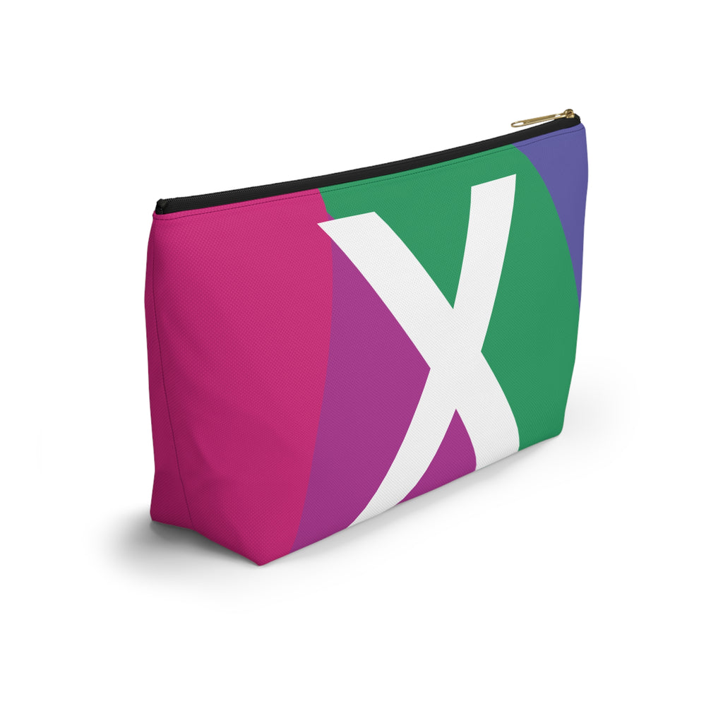Initials Colorblock Accessory Pouch — Monogram X T-Bottom Cosmetic Bag