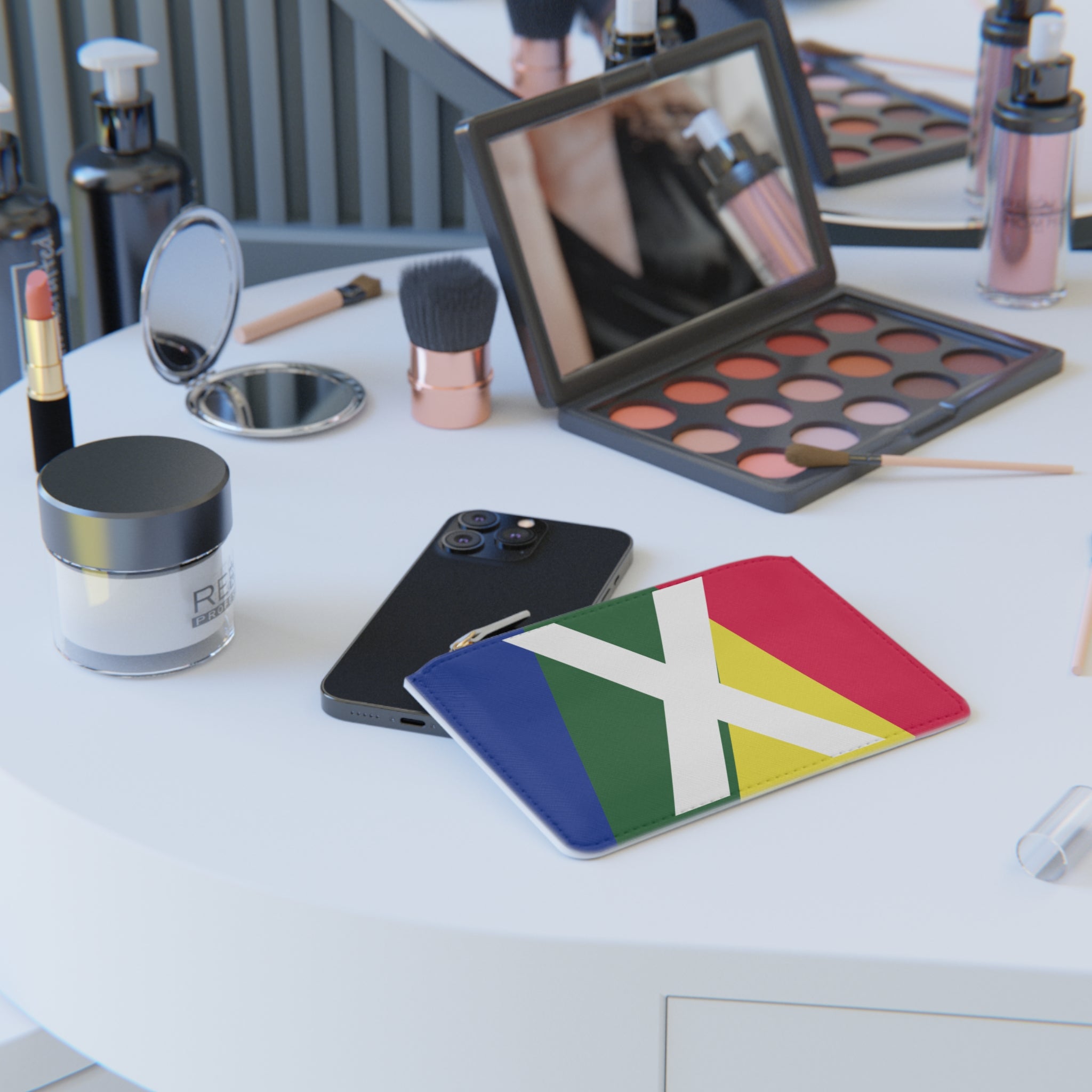Initial X Mini Clutch — Colorblock Monogram Wristlet Wallet