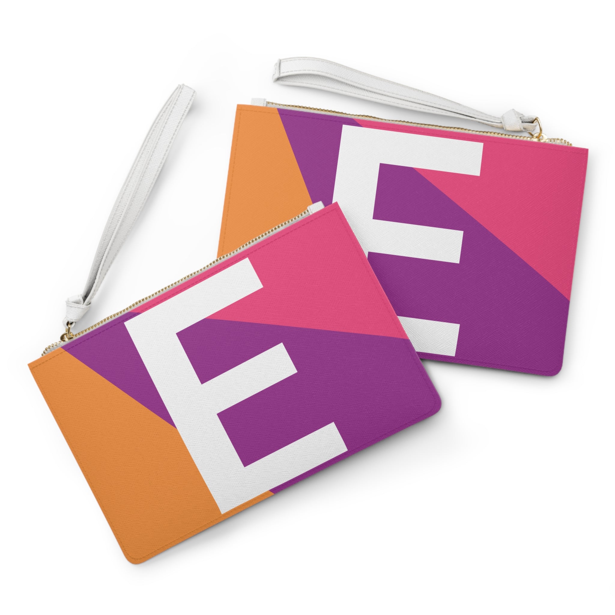 Monogram 'E' Colorblock Clutch Bag — Bold Geometric Wristlet for Everyday & Gifts