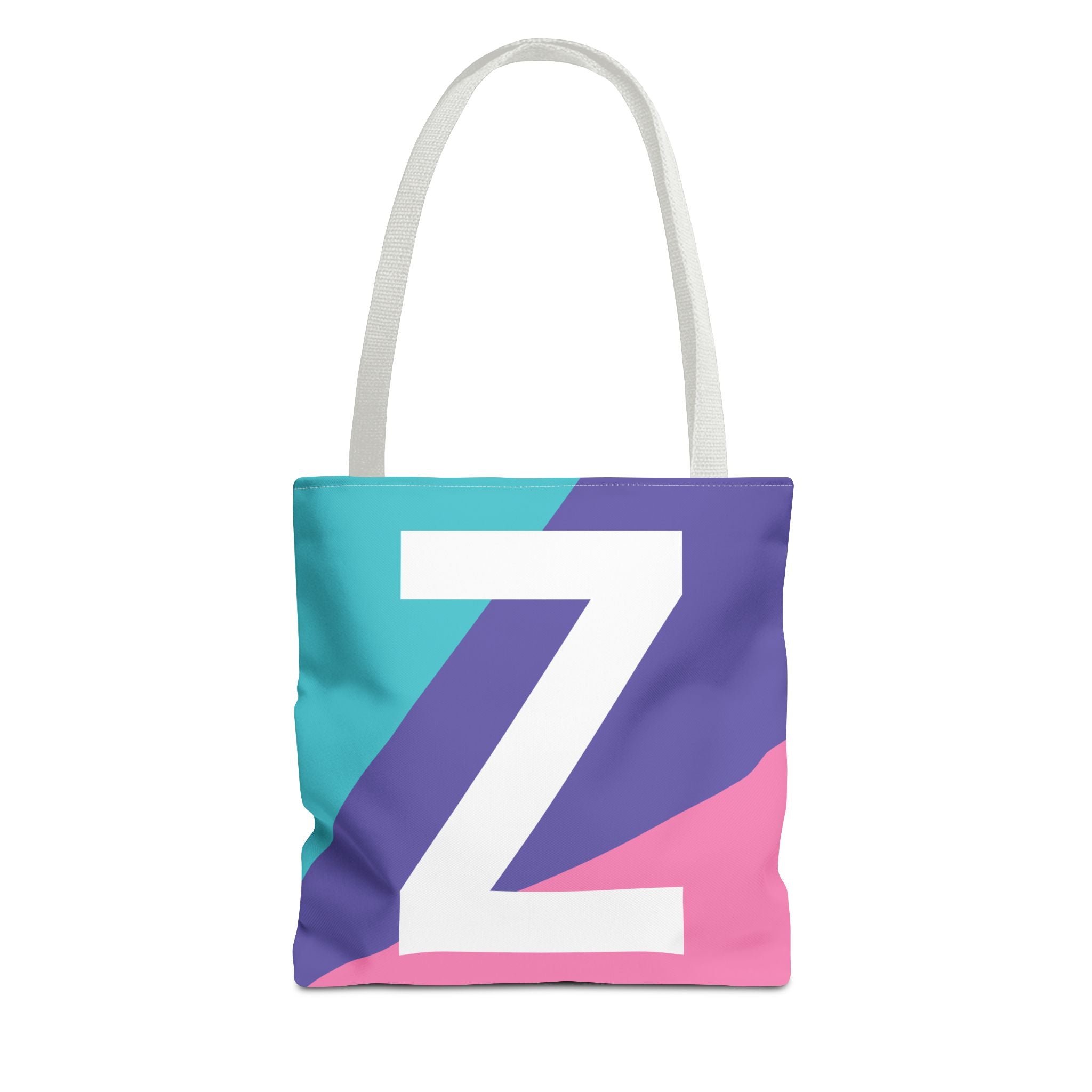 Monogram 'Z' Colorblock Tote Bag — Personalized Initial Z Shoulder Tote