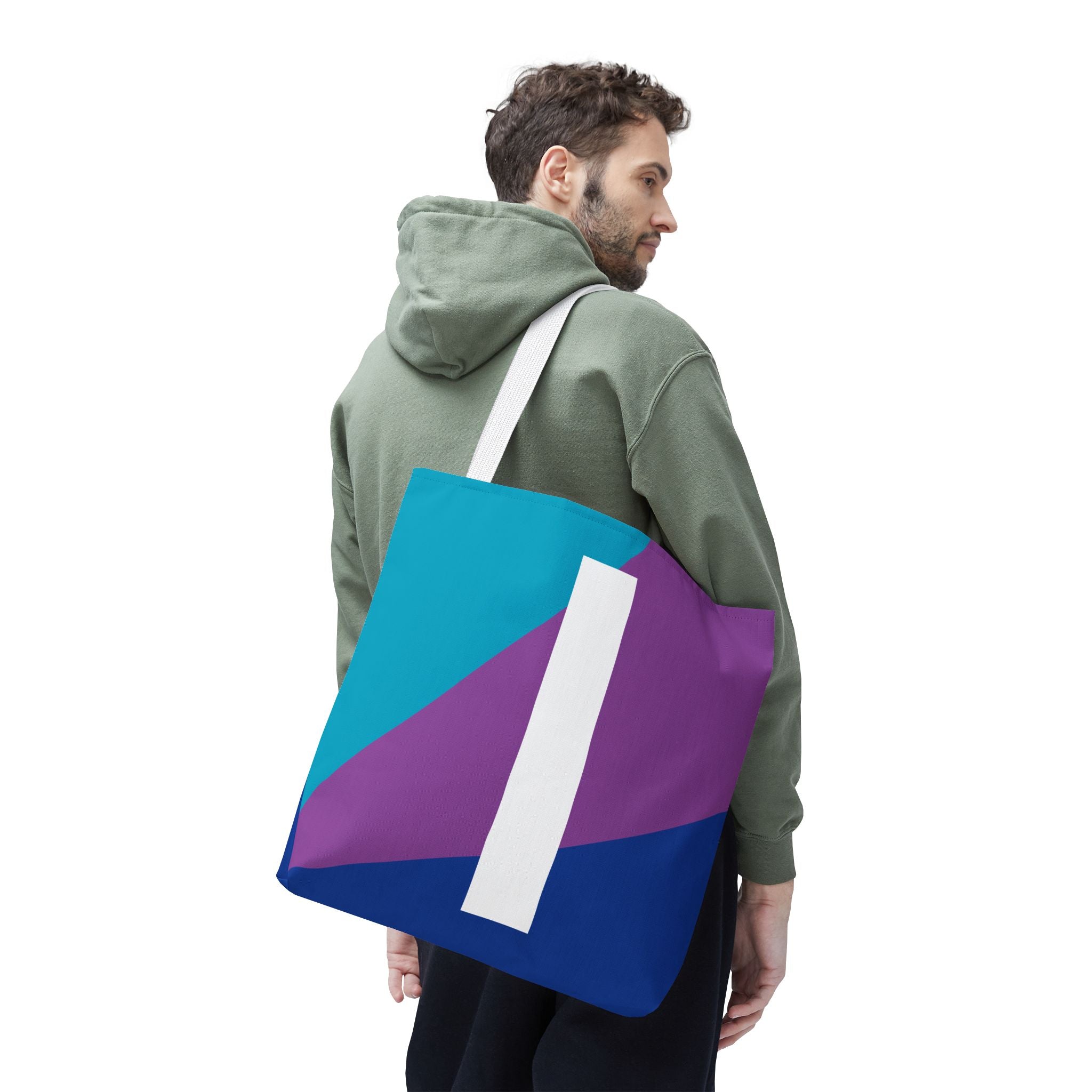 Monogram 'I' Colorblock Tote Bag — Personalized Initial I Shoulder Tote