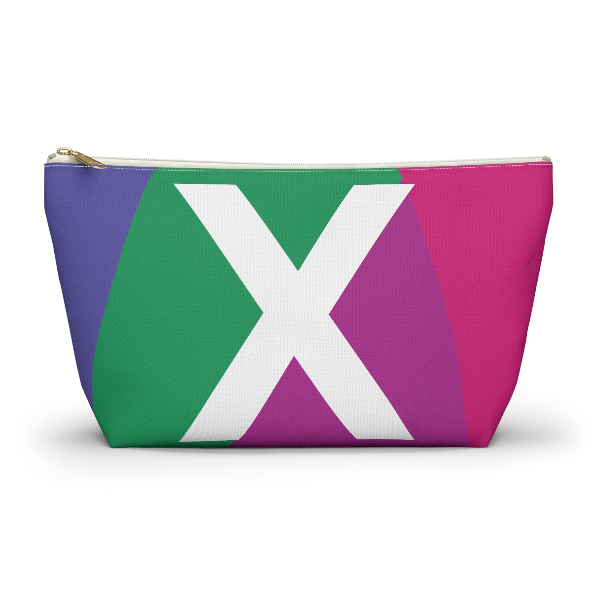 Initials Colorblock Accessory Pouch — Monogram X T-Bottom Cosmetic Bag