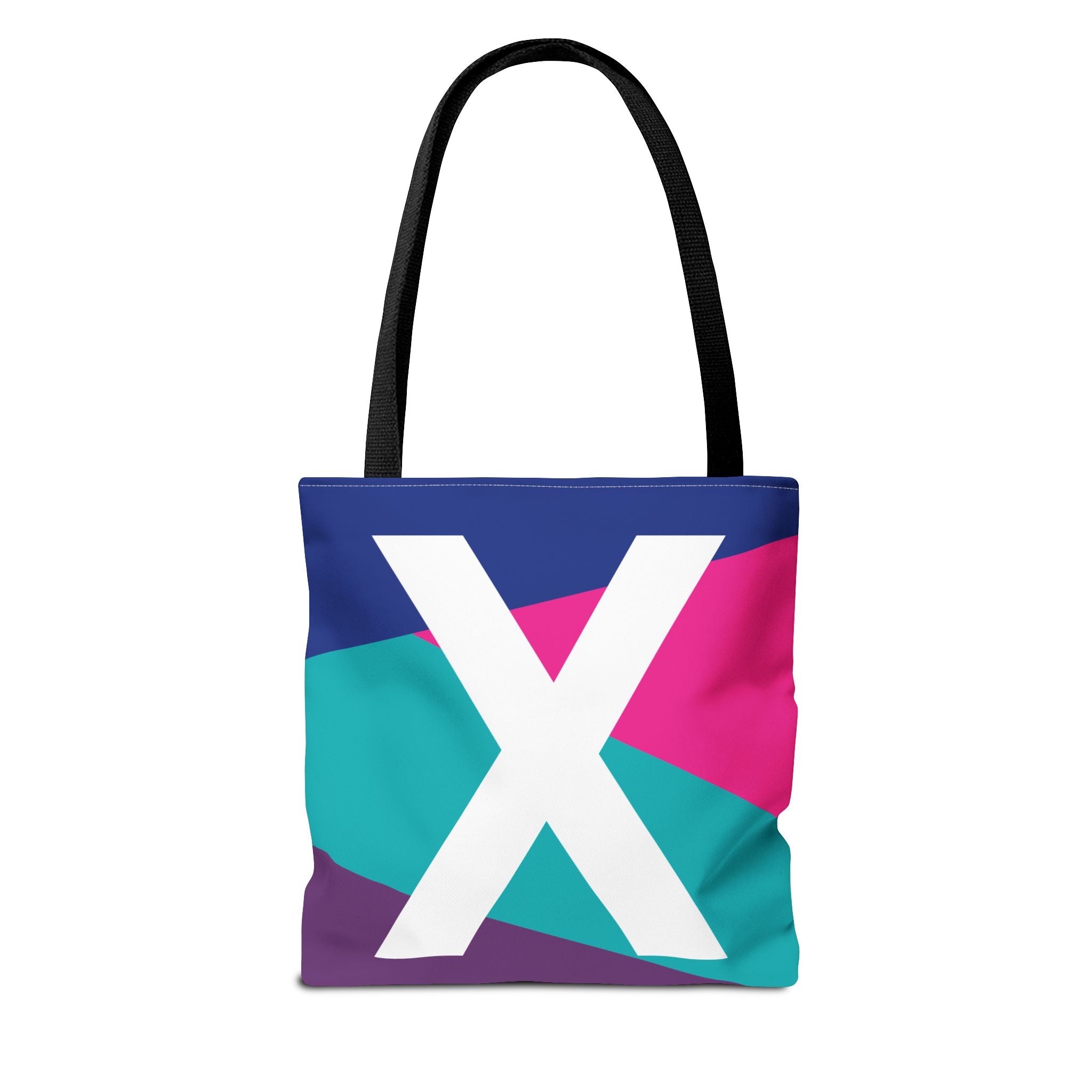 Monogram 'X' Colorblock Tote Bag — Personalized Initial X Shoulder Tote