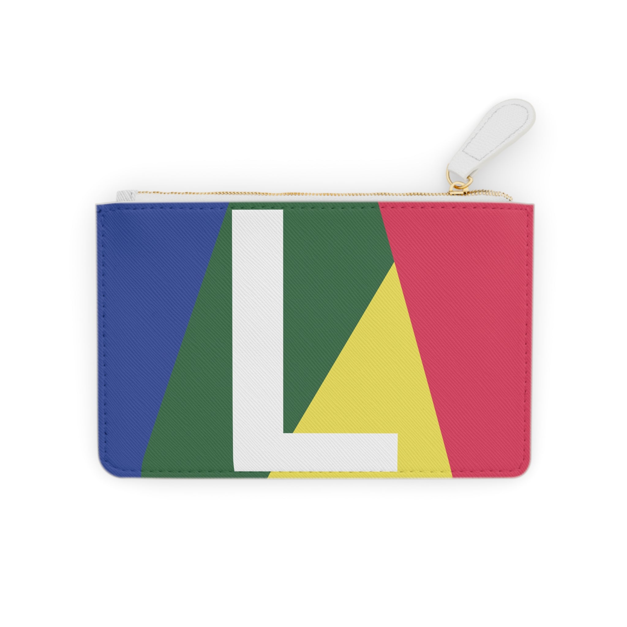 Initial L Mini Clutch — Colorblock Monogram Wristlet Wallet