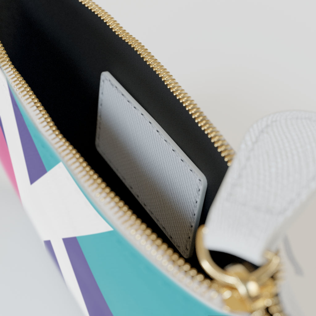 Initial K Mini Clutch — Colorblock Monogram Wristlet Wallet