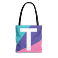 Monogram 'T' Colorblock Tote Bag — Personalized Initial T Shoulder Tote