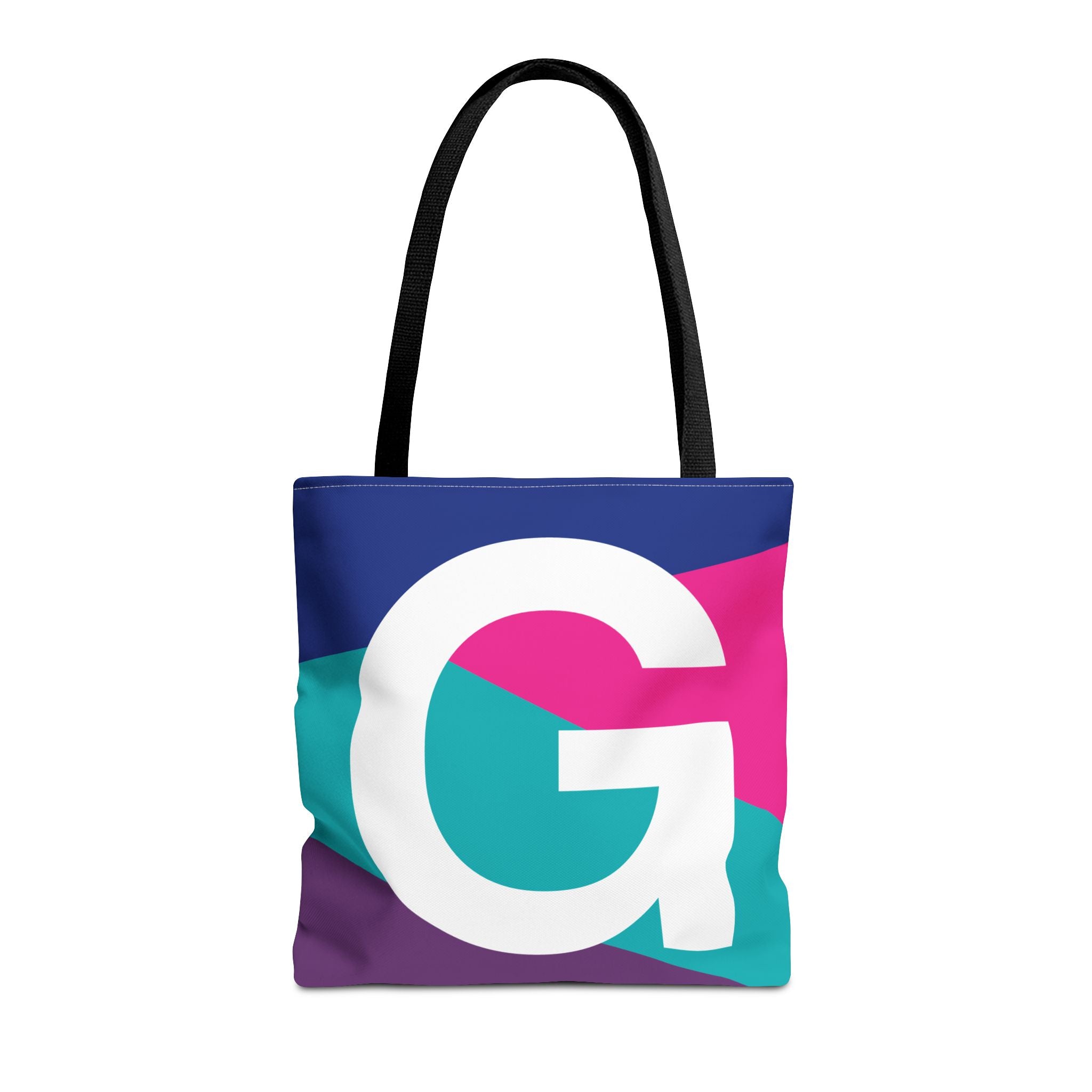 Monogram 'G' Colorblock Tote Bag — Personalized Initial G Shoulder Tote
