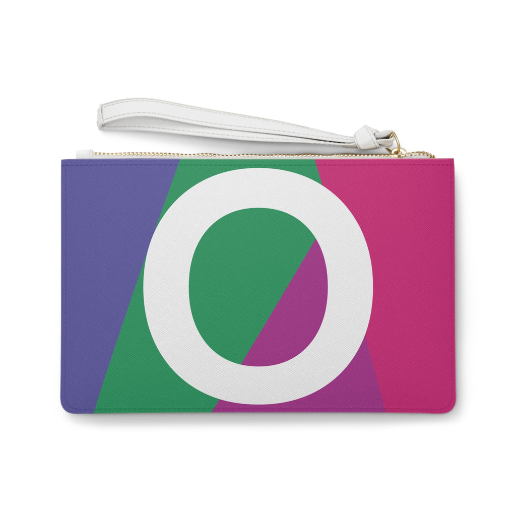 Monogram 'O' Colorblock Clutch Bag — Bold Geometric Wristlet for Everyday & Gifts