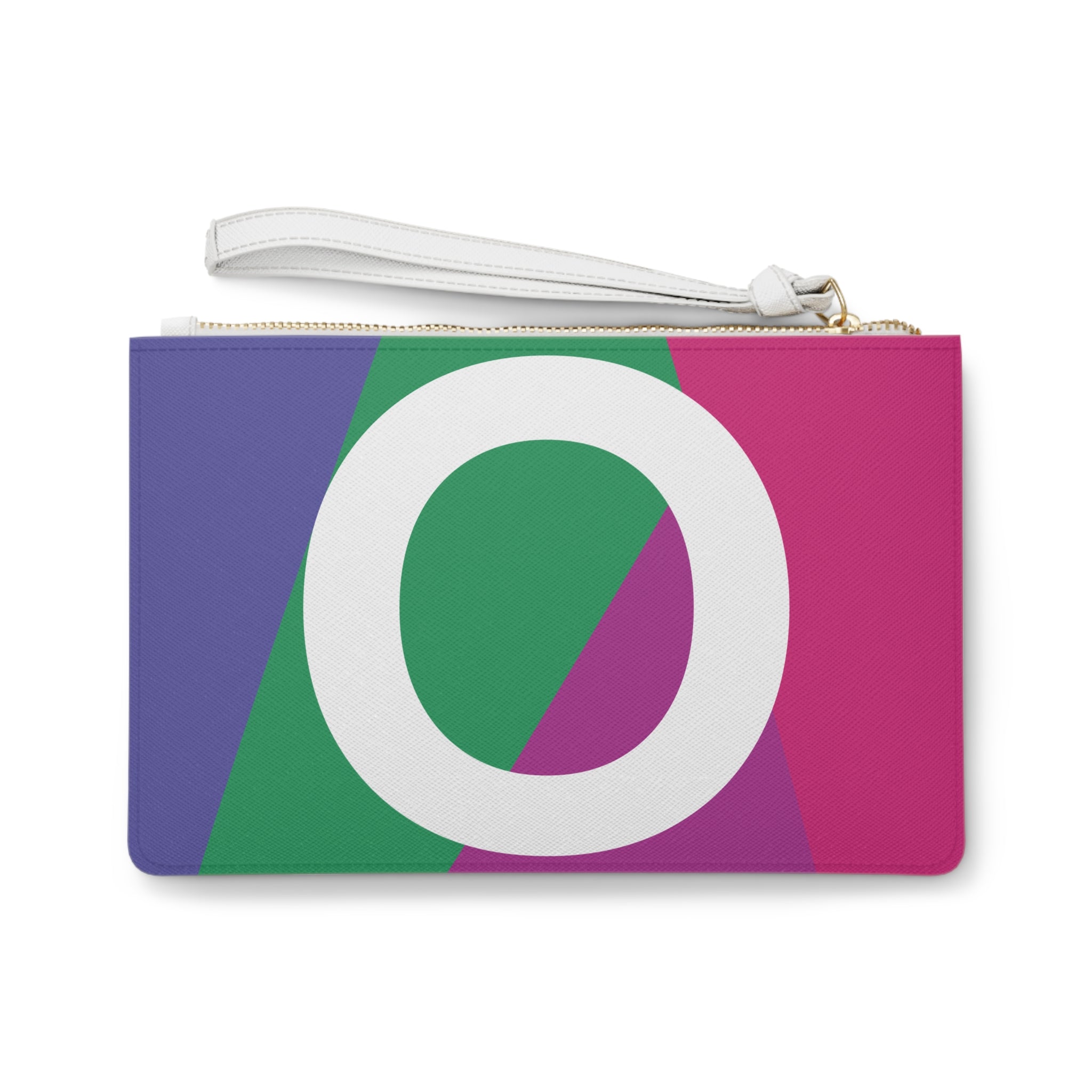 Monogram 'O' Colorblock Clutch Bag — Bold Geometric Wristlet for Everyday & Gifts