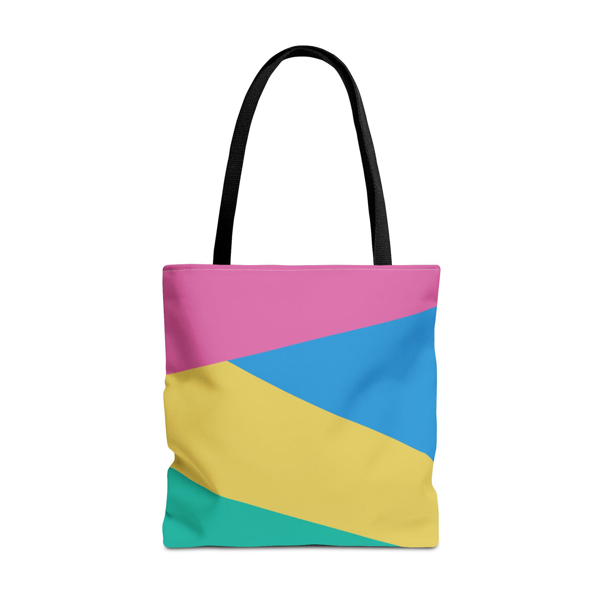 Retro 80s & 90s Inspired Color Block Tote Bag | Stylish Everyday Canvas Shoulder Bag