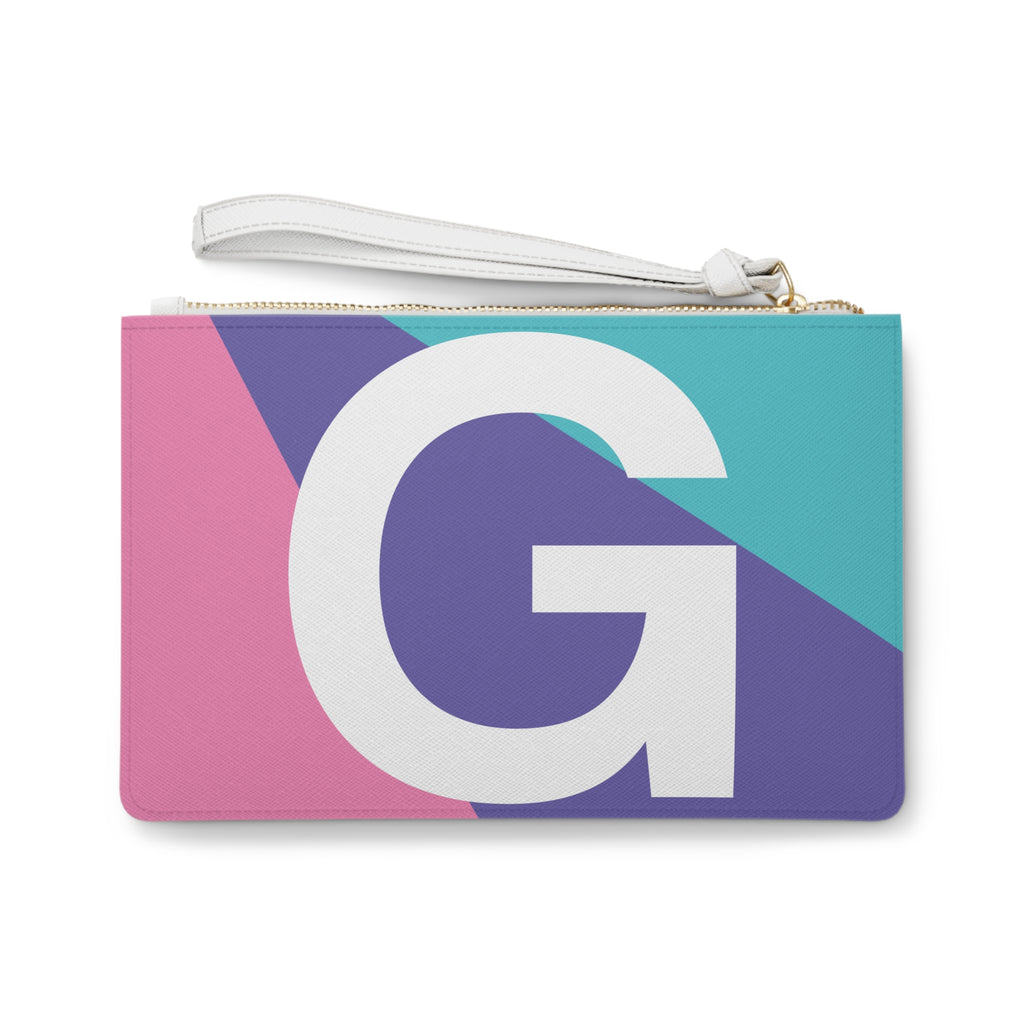 Monogram 'G' Colorblock Clutch Bag — Bold Geometric Wristlet for Everyday & Gifts