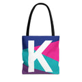Monogram 'K' Colorblock Tote Bag — Personalized Initial K Shoulder Tote