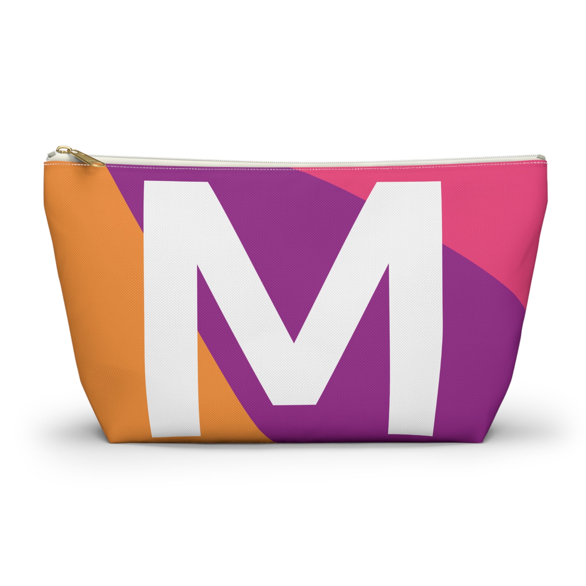 Initials Colorblock Accessory Pouch — Monogram M T-Bottom Cosmetic Bag