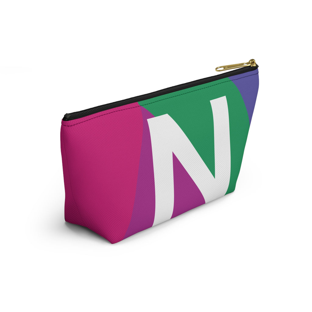 Initials Colorblock Accessory Pouch — Monogram N T-Bottom Cosmetic Bag
