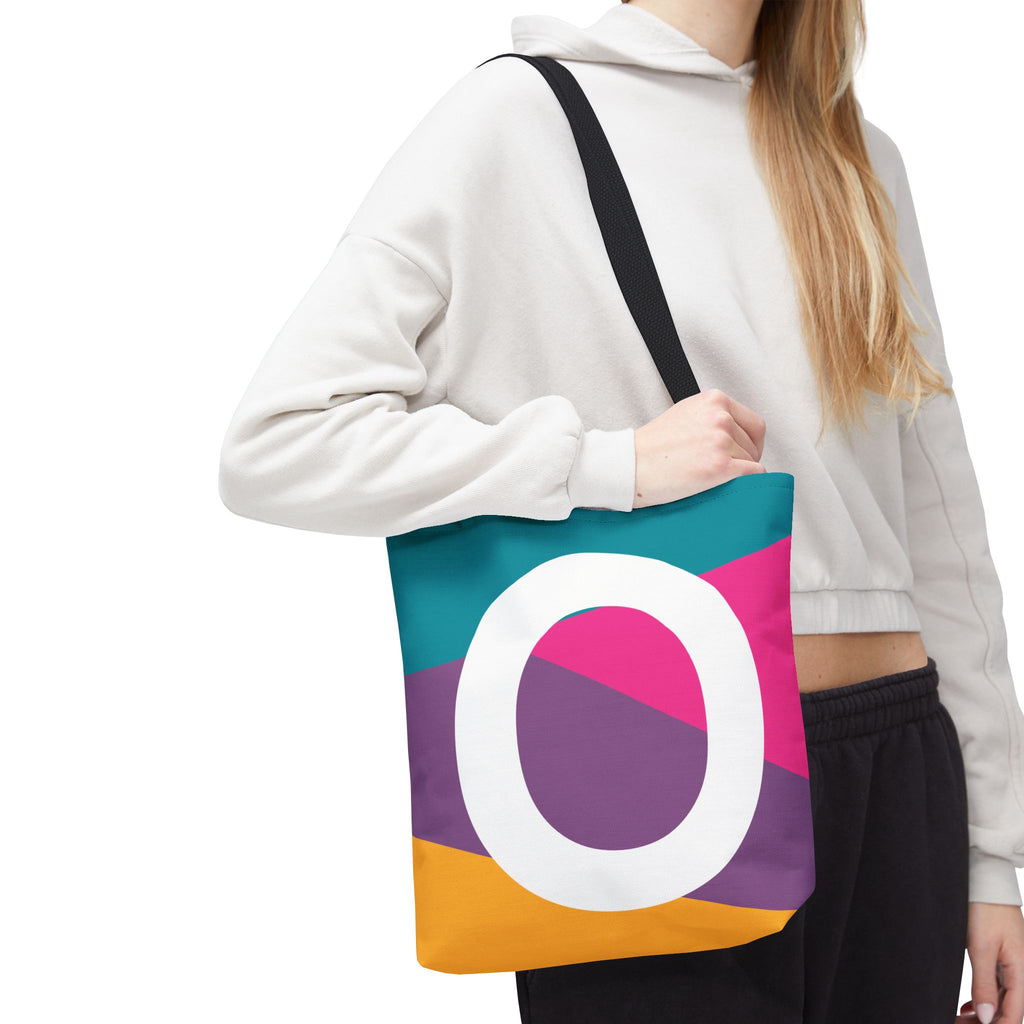 Monogram 'O' Colorblock Tote Bag — Personalized Initial O Shoulder Tote