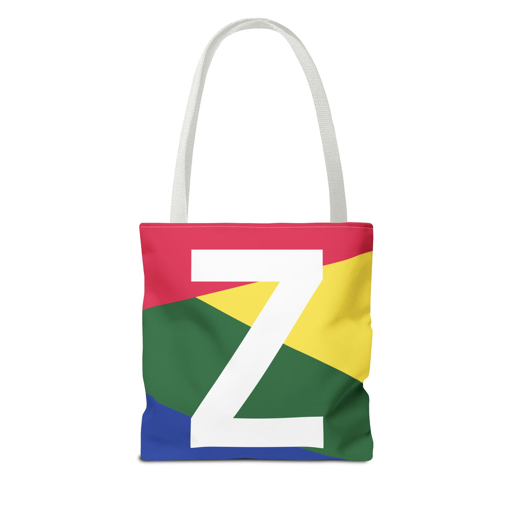 Monogram 'Z' Colorblock Tote Bag — Personalized Initial Z Shoulder Tote