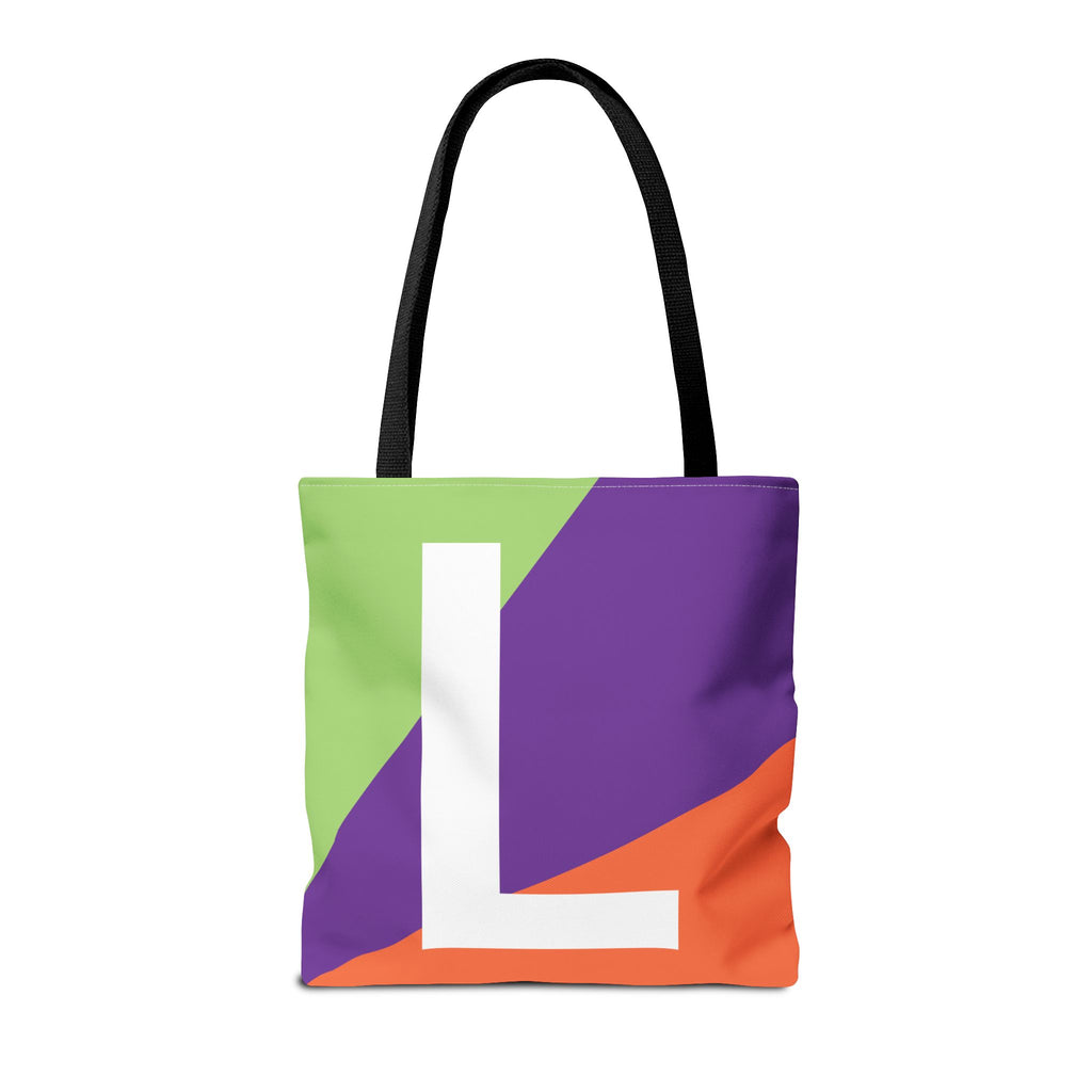 Monogram 'L' Colorblock Tote Bag — Personalized Initial L Shoulder Tote