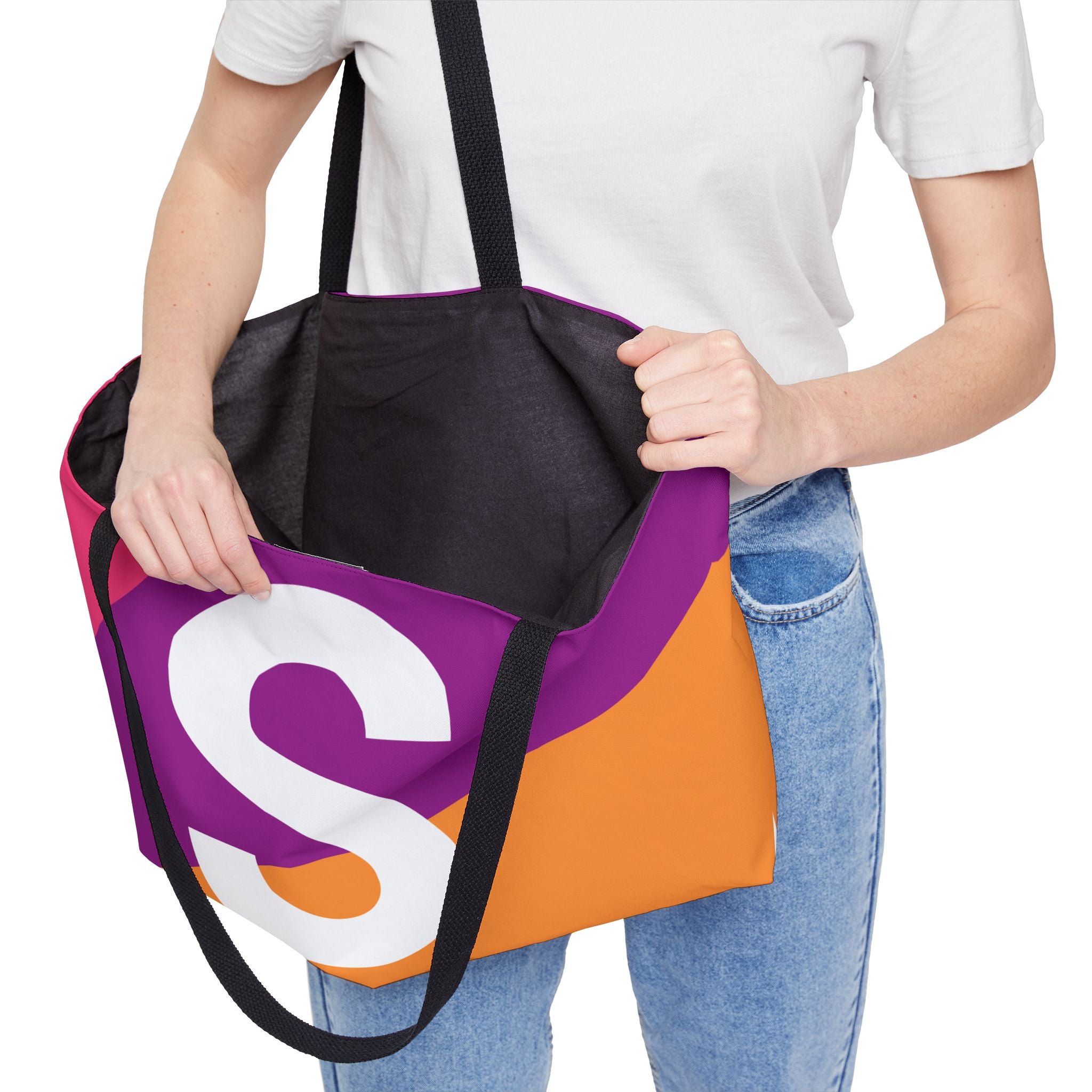 Personalized 'S' Colorblock Tote Bag — Monogram Weekender Tote