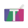Initial T Mini Clutch — Colorblock Monogram Wristlet Wallet