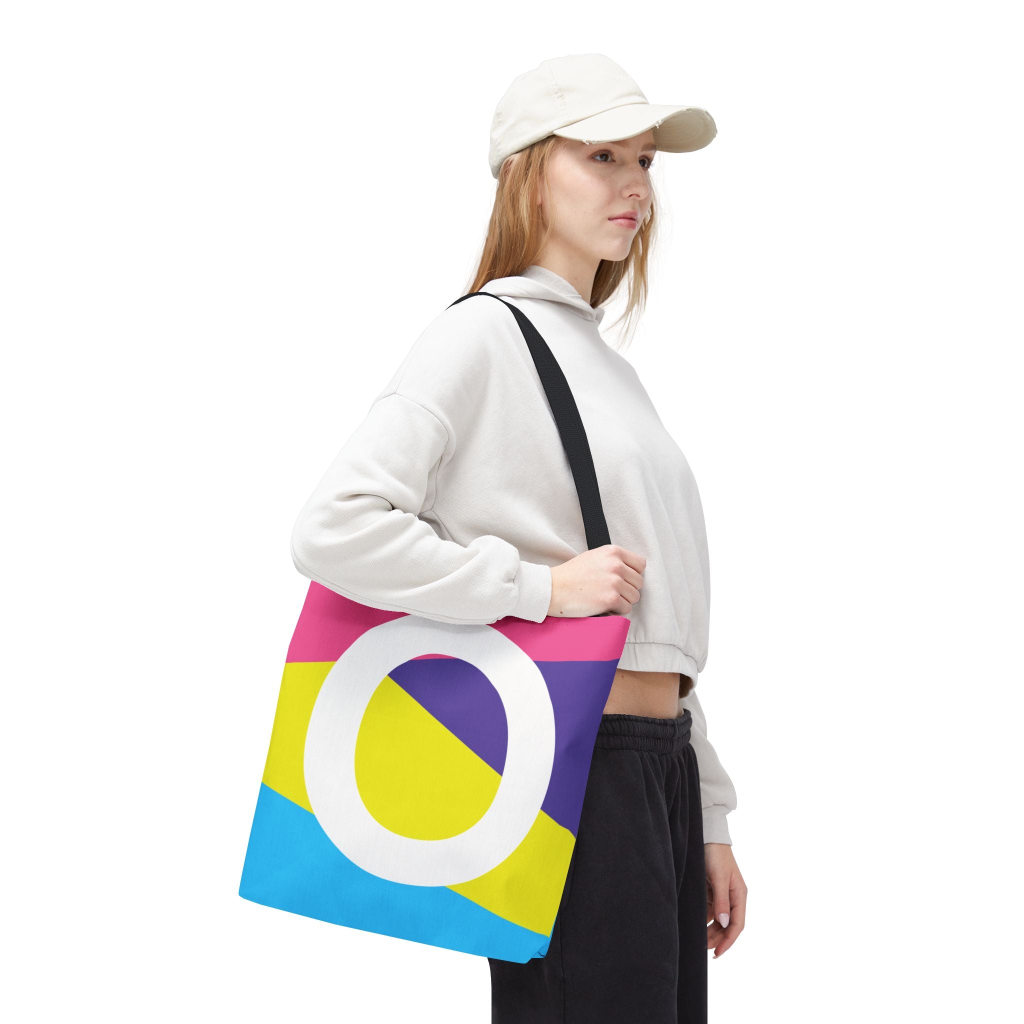 Monogram 'O' Colorblock Tote Bag — Personalized Initial O Shoulder Tote