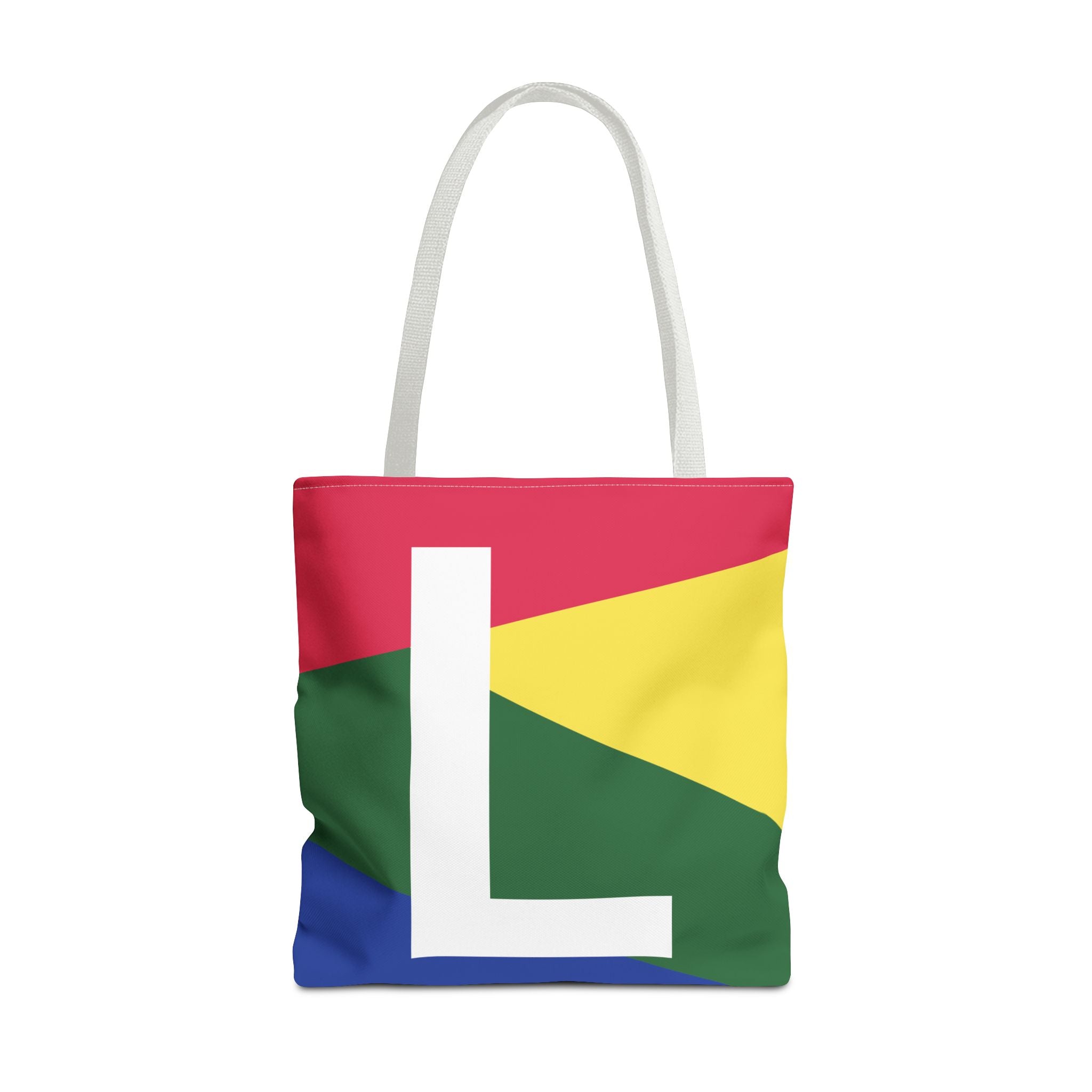 Monogram 'L' Colorblock Tote Bag — Personalized Initial L Shoulder Tote