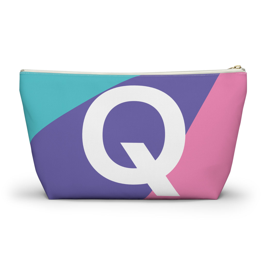 Colorblock Accessory Pouch — Monogram Q T-Bottom Cosmetic Bag